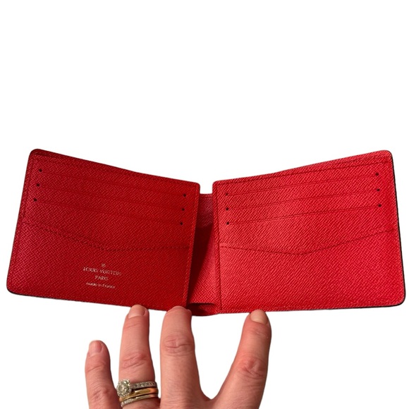 Rare Louis Vuitton x Supreme Slender Red Epi Leather Wallet w/ Dust Bag and Box - Picture 4 of 12